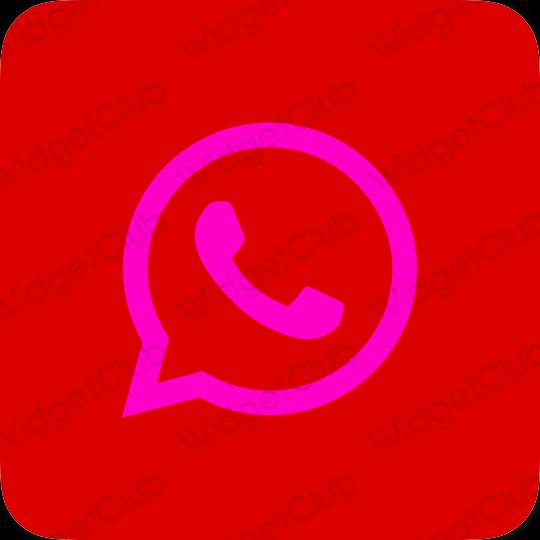 Estetik merah WhatsApp ikon aplikasi