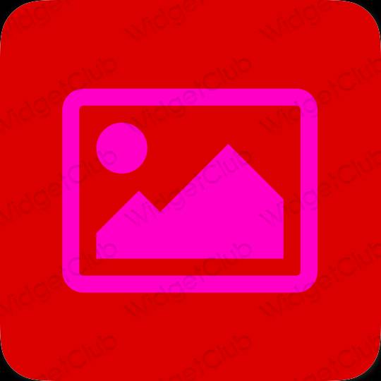 Stijlvol rood Photos app-pictogrammen