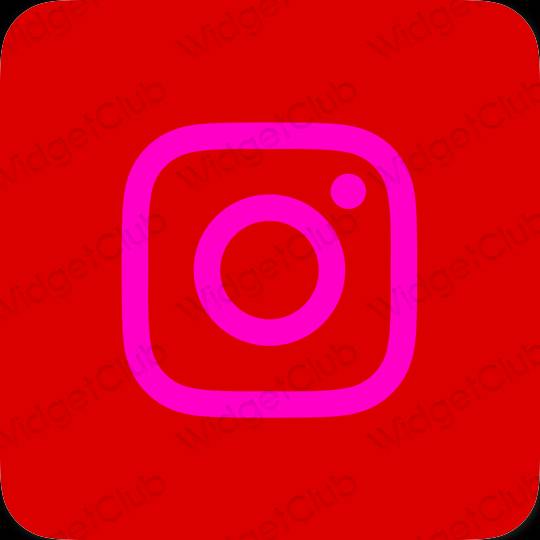 Estético rojo Instagram iconos de aplicaciones