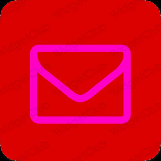 Aesthetic red Gmail app icons