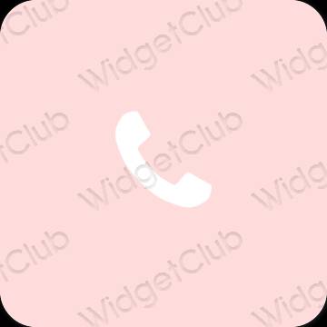 Aesthetic pastel pink Phone app icons