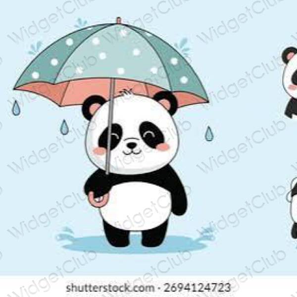 زیبایی شناسی آبی پاستلی Weather آیکون های برنامه