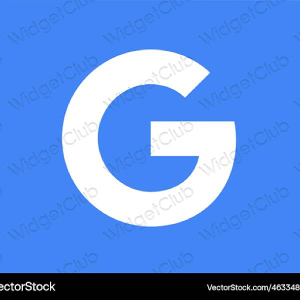 Ესთეტიური ლურჯი Google აპლიკაციის ხატები