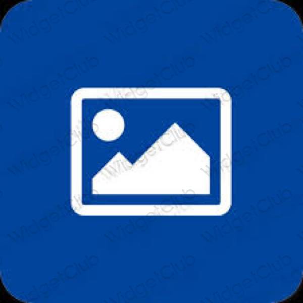 Aesthetic blue Photos app icons