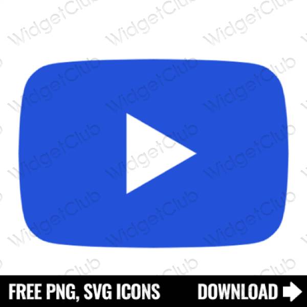 Aesthetic blue Youtube app icons