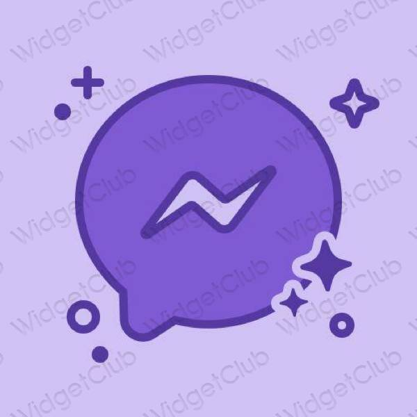 Aesthetic pastel blue Messenger app icons