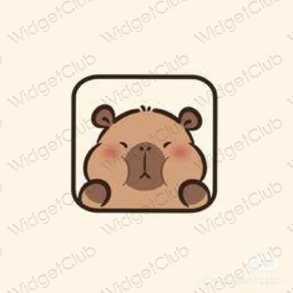 Aesthetic beige snapchat app icons