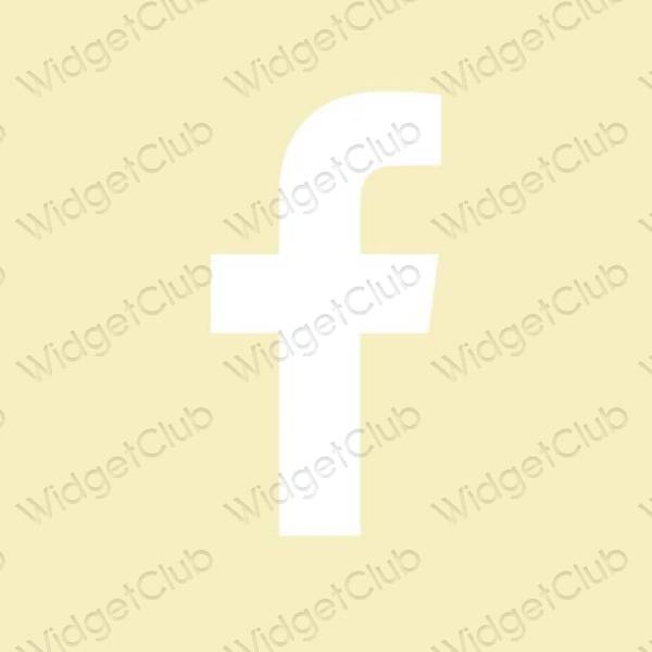Aesthetic yellow Facebook app icons
