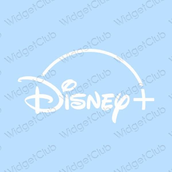 Aesthetic pastel blue Disney app icons