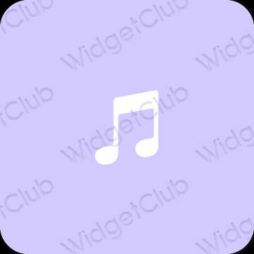 אֶסתֵטִי כחול פסטל Music סמלי אפליקציה