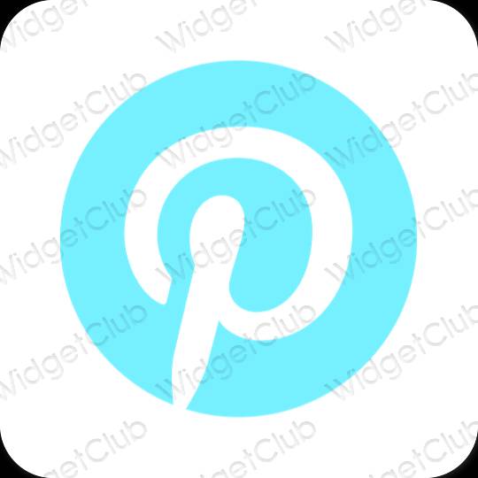Thẩm mỹ màu xanh da trời Pinterest biểu tượng ứng dụng