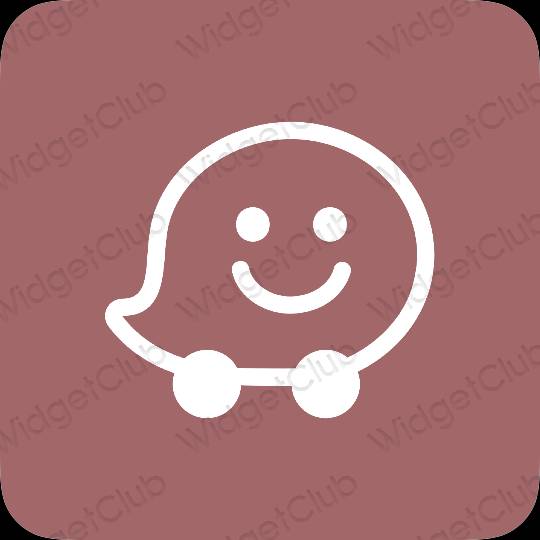 Æstetiske Waze app-ikoner