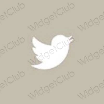 Aesthetic beige Twitter app icons