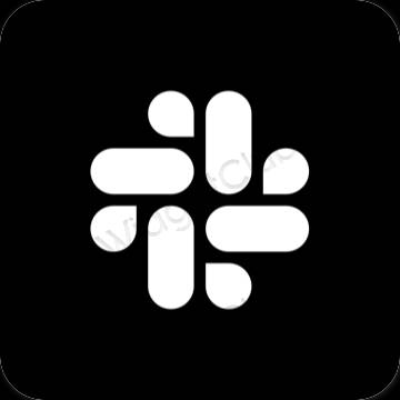 Estético negro Slack iconos de aplicaciones