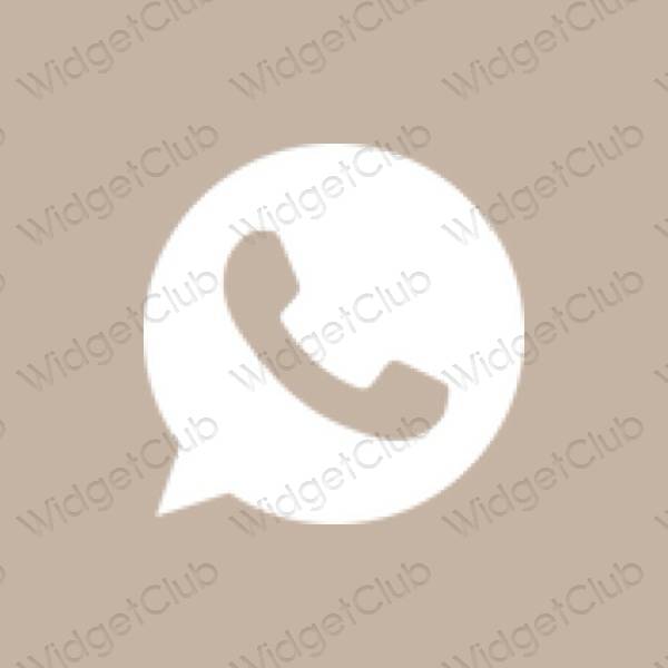 審美的 淺褐色的 WhatsApp 應用程序圖標