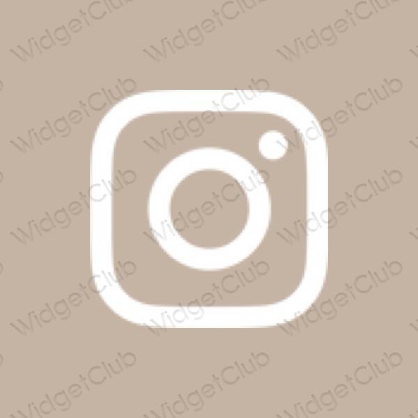 Estético beige Instagram iconos de aplicaciones