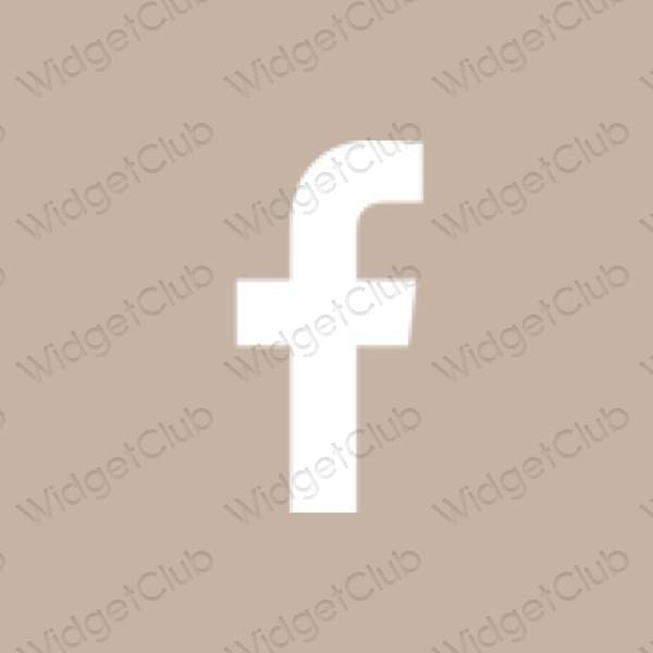 Estetico beige Facebook icone dell'app