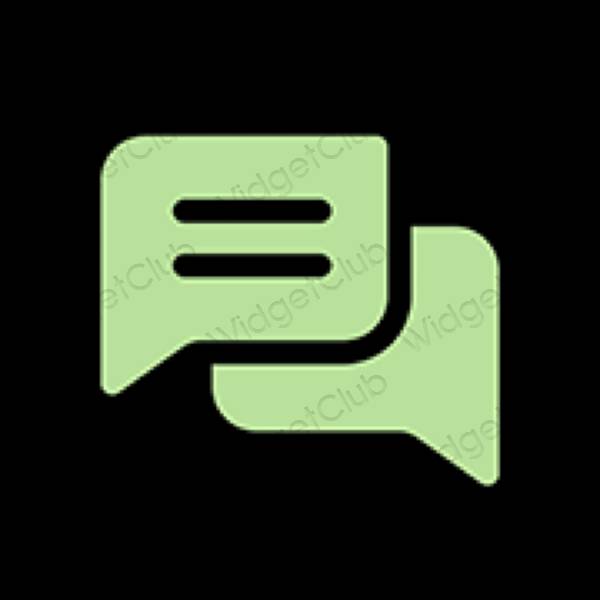 미적인 검은색 Messages 앱 아이콘