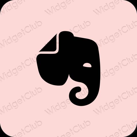 Æstetisk pastel pink Evernote app ikoner