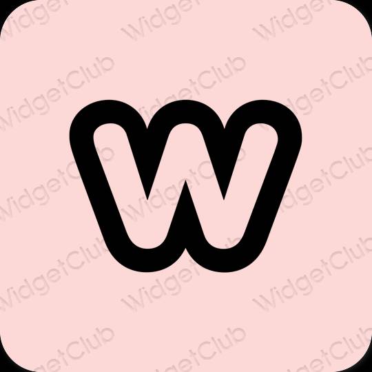 Estetik merah jambu pastel Weebly ikon aplikasi