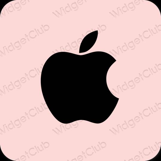 جمالي الوردي الباستيل Apple Store أيقونات التطبيق