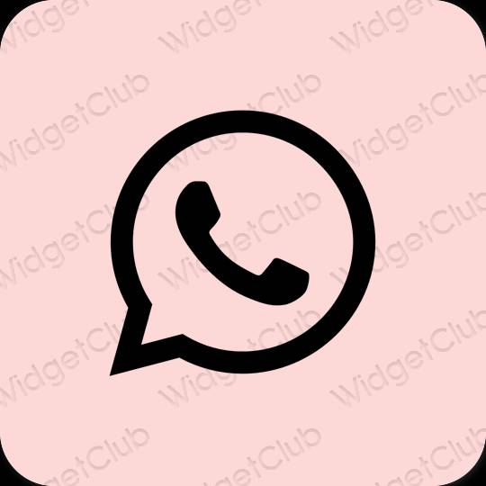 Estetinis pastelinė rožinė WhatsApp programėlių piktogramos