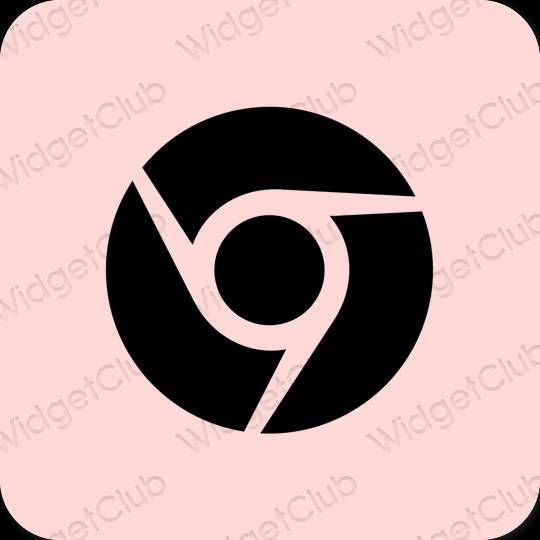 Ästhetisch Pastellrosa Chrome App-Symbole