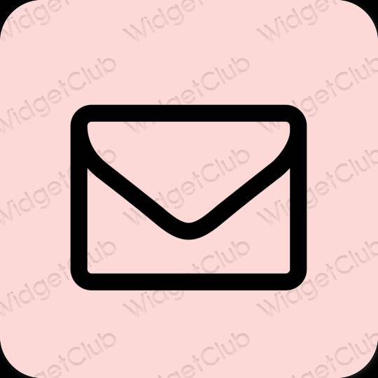 Estetyka pastelowy róż Mail ikony aplikacji