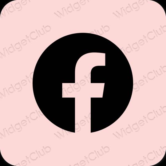 Estético rosa pastel Facebook ícones de aplicativos