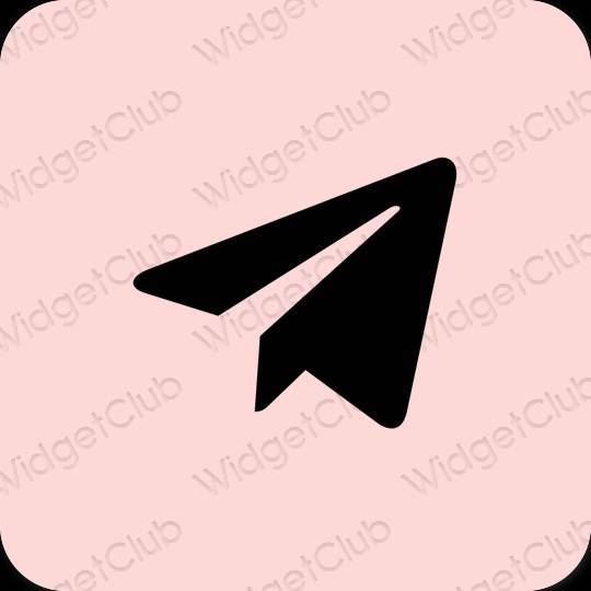 Estético rosa pastel Telegram iconos de aplicaciones