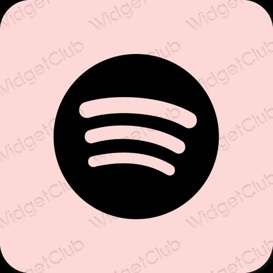 Esthétique rose pastel Spotify icônes d'application