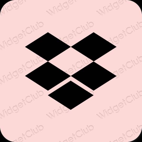 Estetis merah muda pastel Dropbox ikon aplikasi