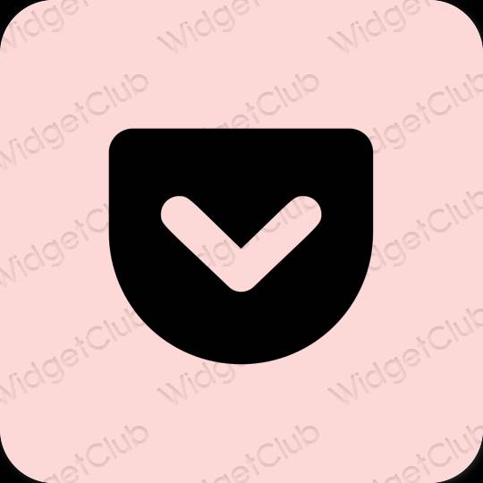 미적인 파스텔 핑크 Pocket 앱 아이콘