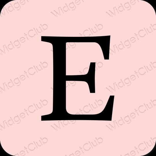 Esteetiline pastelne roosa Etsy rakenduste ikoonid