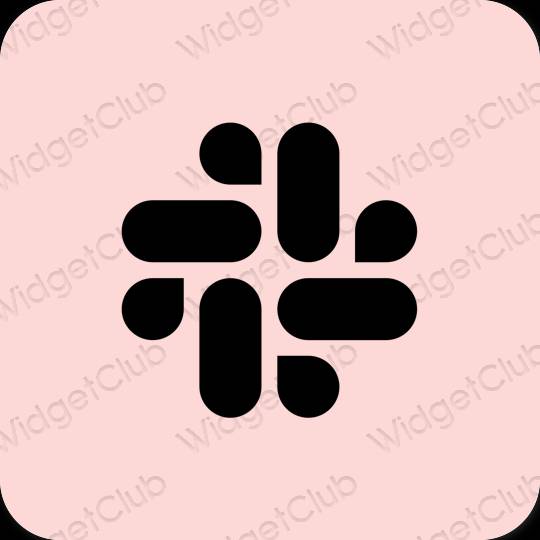 Естетичний пастельний рожевий Slack значки програм