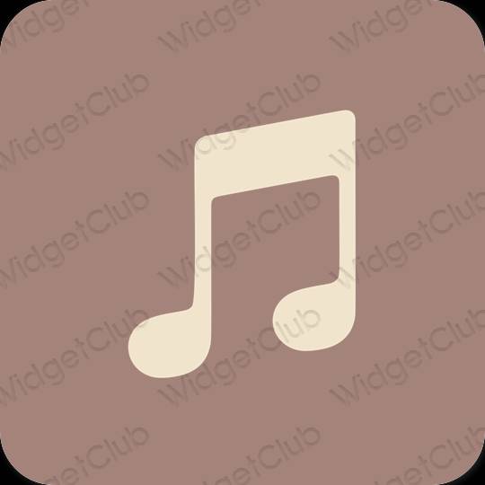 Estetický hnědý Music ikony aplikací