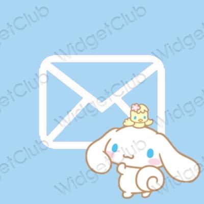 សោភ័ណ ពណ៌ខៀវ pastel Mail រូបតំណាងកម្មវិធី