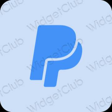 Esteetiline pastelne sinine PayPay rakenduste ikoonid