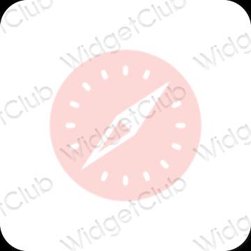 эстетический пастельно-розовый Safari значки приложений