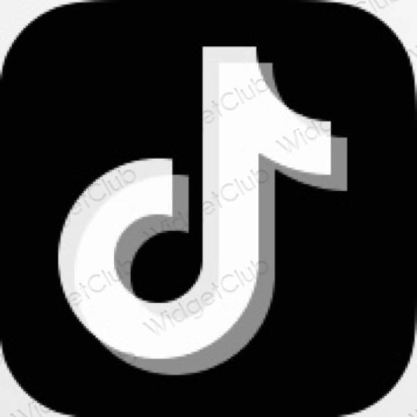 Estetický Černá TikTok ikony aplikací