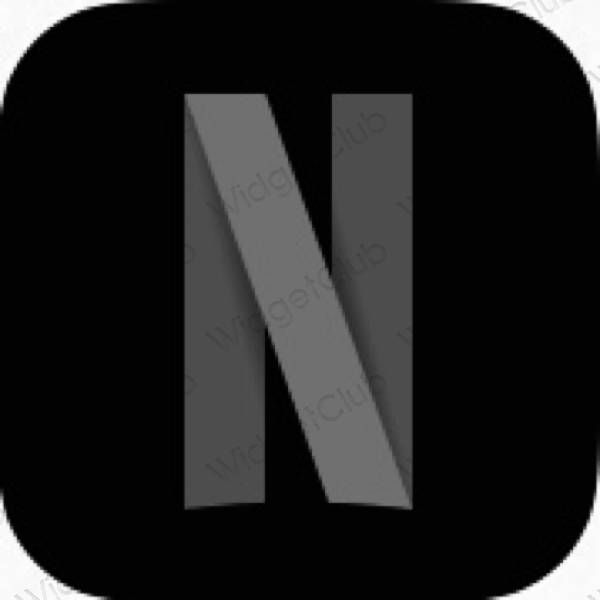 审美的 黑色的 Netflix 应用程序图标