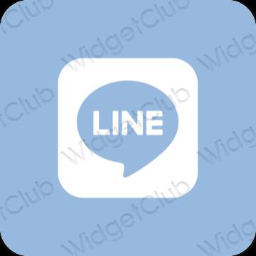 Stijlvol pastelblauw LINE app-pictogrammen