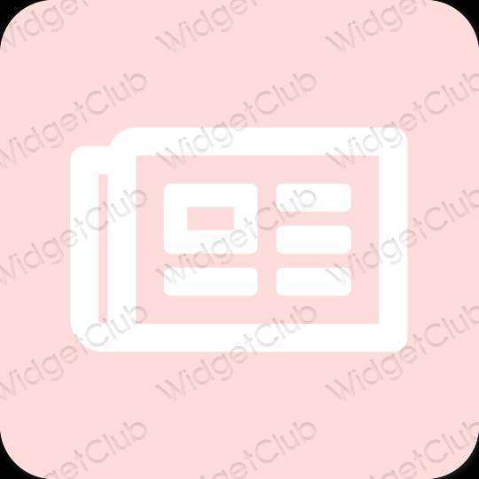 미적인 파스텔 핑크 LINE 앱 아이콘