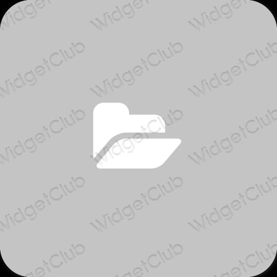 Æstetisk grå Files app ikoner