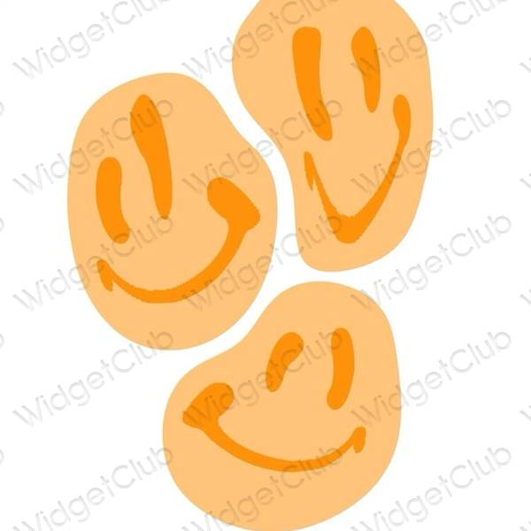Estetsko oranžna TikTok ikone aplikacij