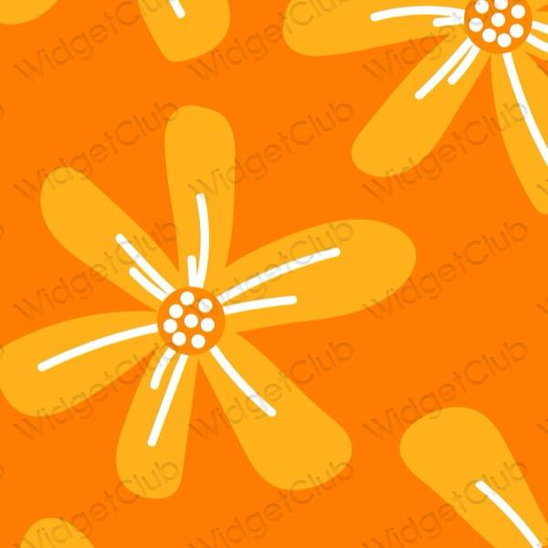 Estetický oranžový Tumblr ikony aplikací