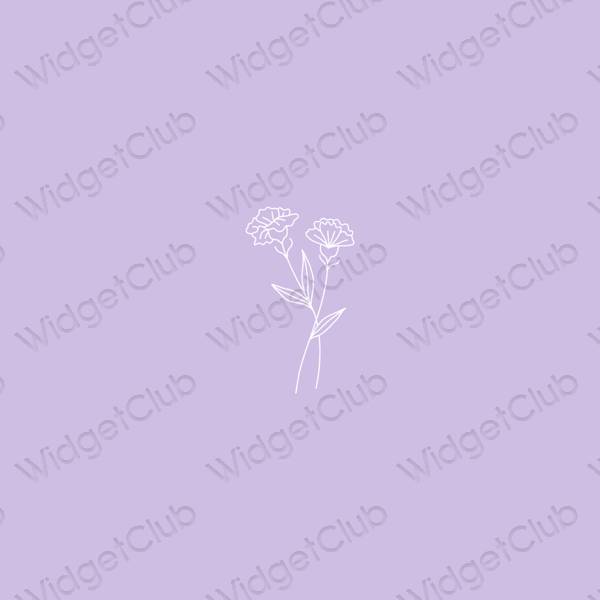 Estetinis violetinė Tumblr programėlių piktogramos