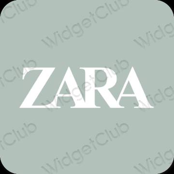 Esthétique vert ZARA icônes d'application