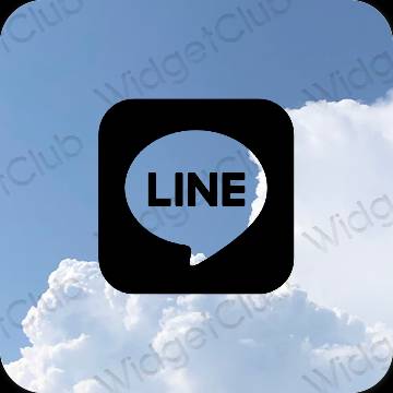 Stijlvol zwart LINE app-pictogrammen
