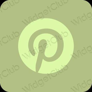 Estético amarelo Pinterest ícones de aplicativos